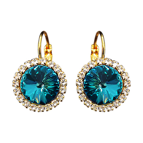 Auskarai "Klaris (Bermudų mėlyna)" su Swarovski™ kristalais